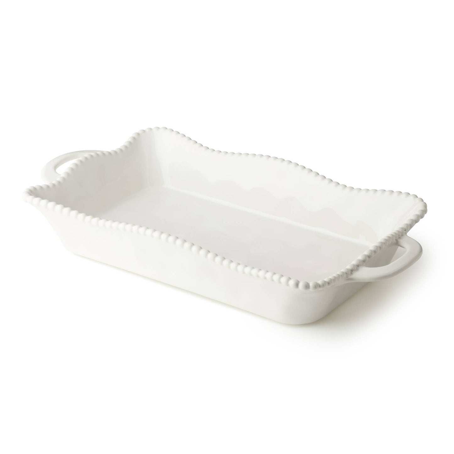 The Porch Perlette Cream Large Rectagular Baker 16in x 10.25in