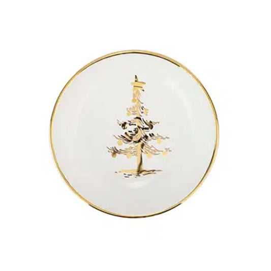 Vietri Medici Natale Christmas Tree Salad Plate