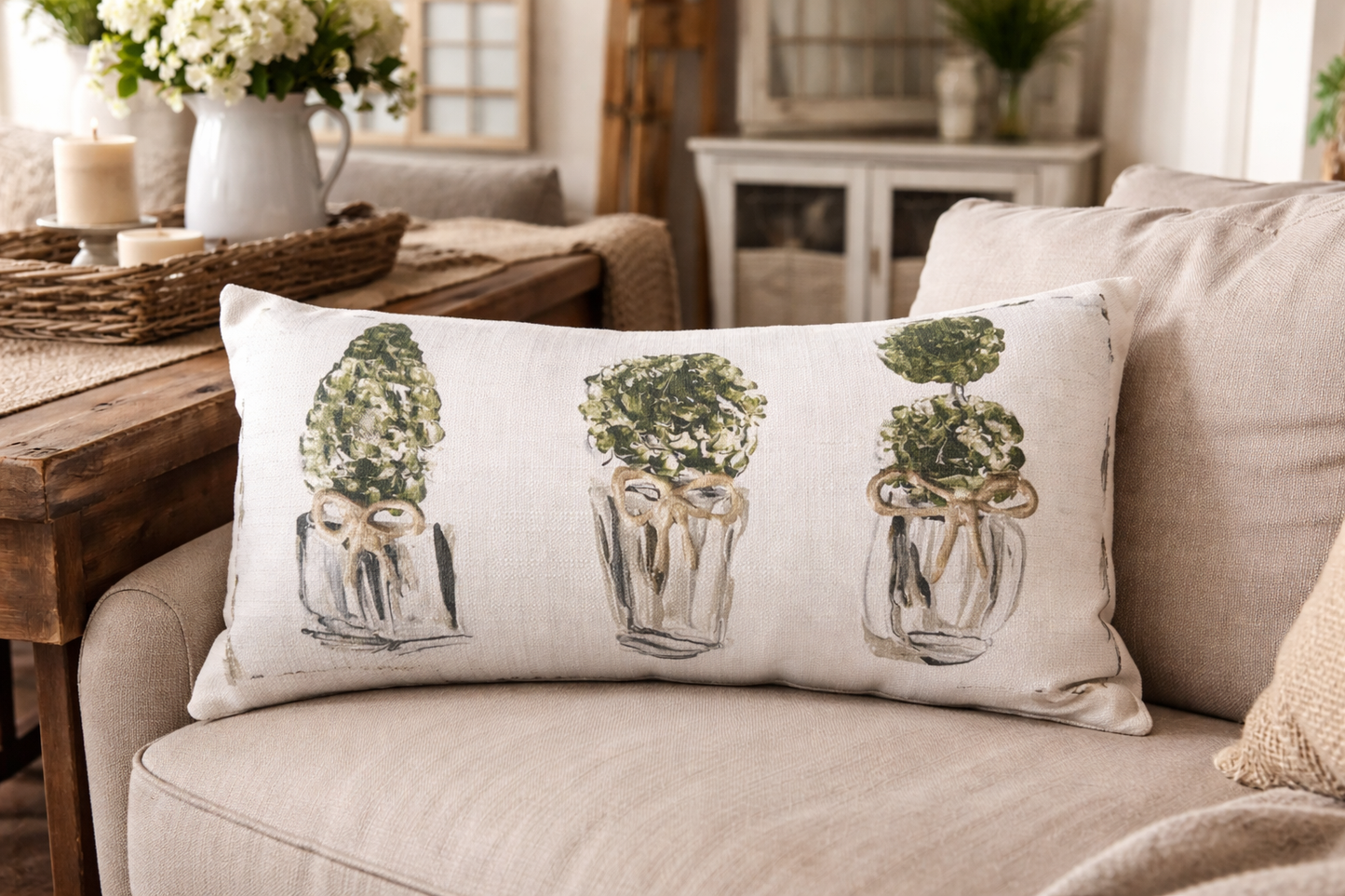 The Porch GA Topiaries Lumbar Pillow