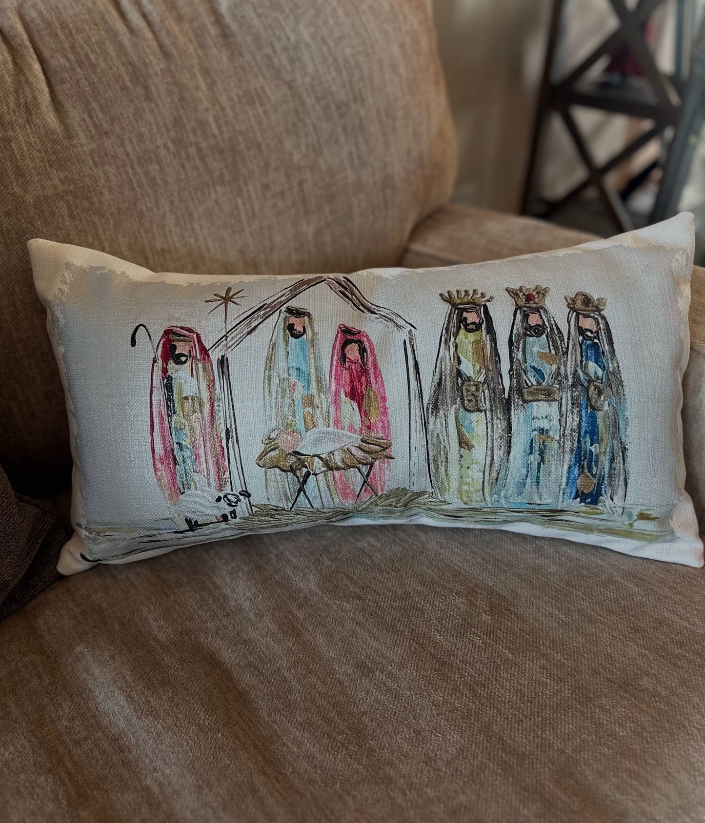The Porch GA Colorful Nativity Lumbar