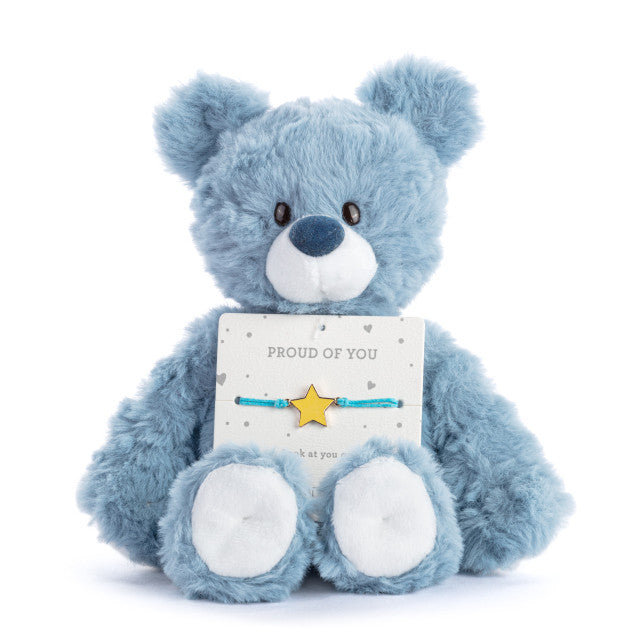 Demdaco Proud of You Turquoise Bear- 8inch