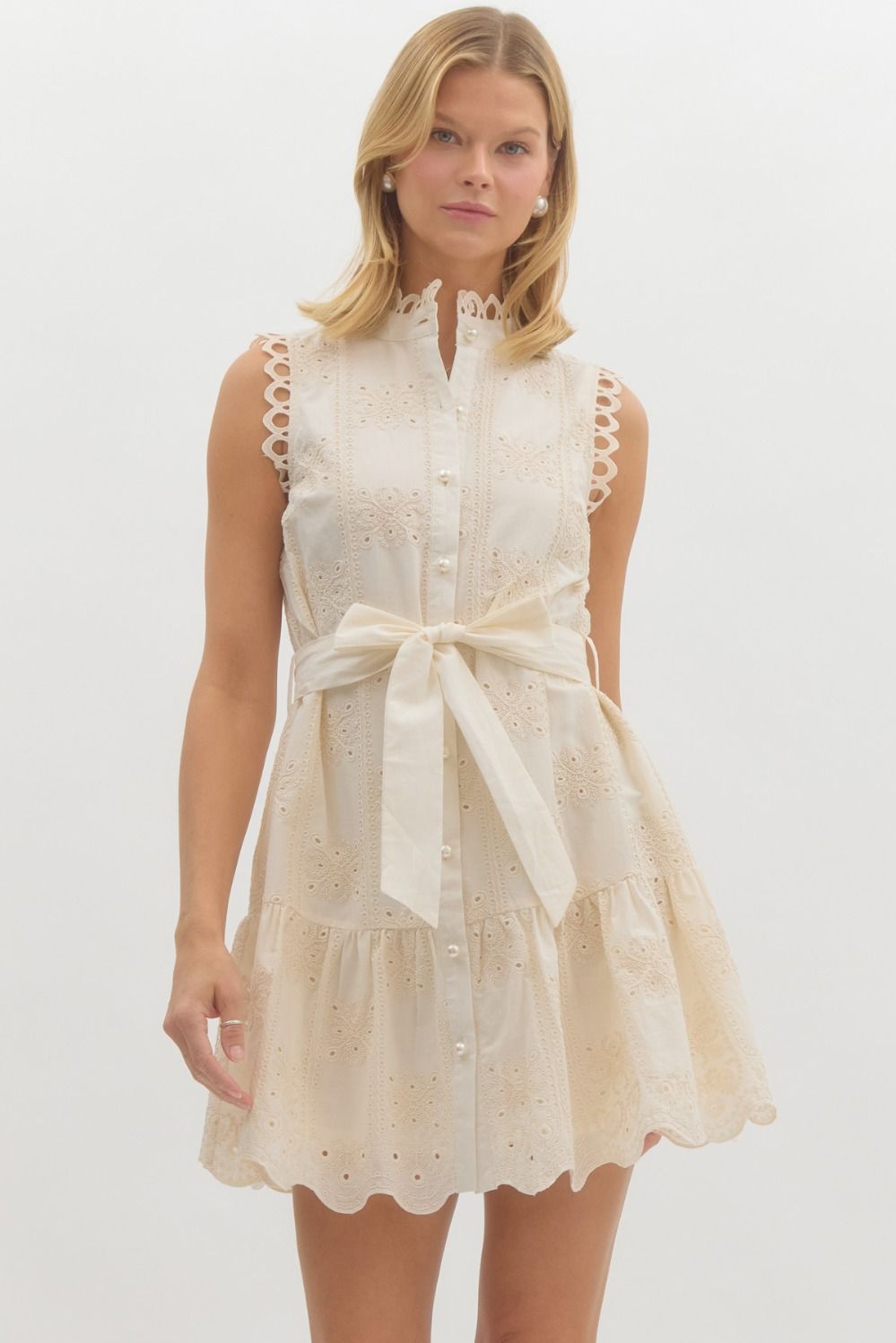 Pearl Bow Collar Dress