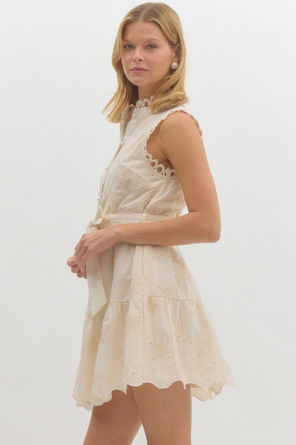 Pearl Bow Collar Dress