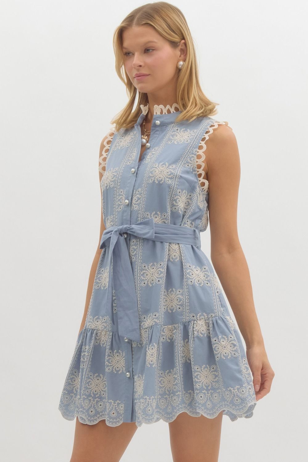Pearl Bow Collar Dress