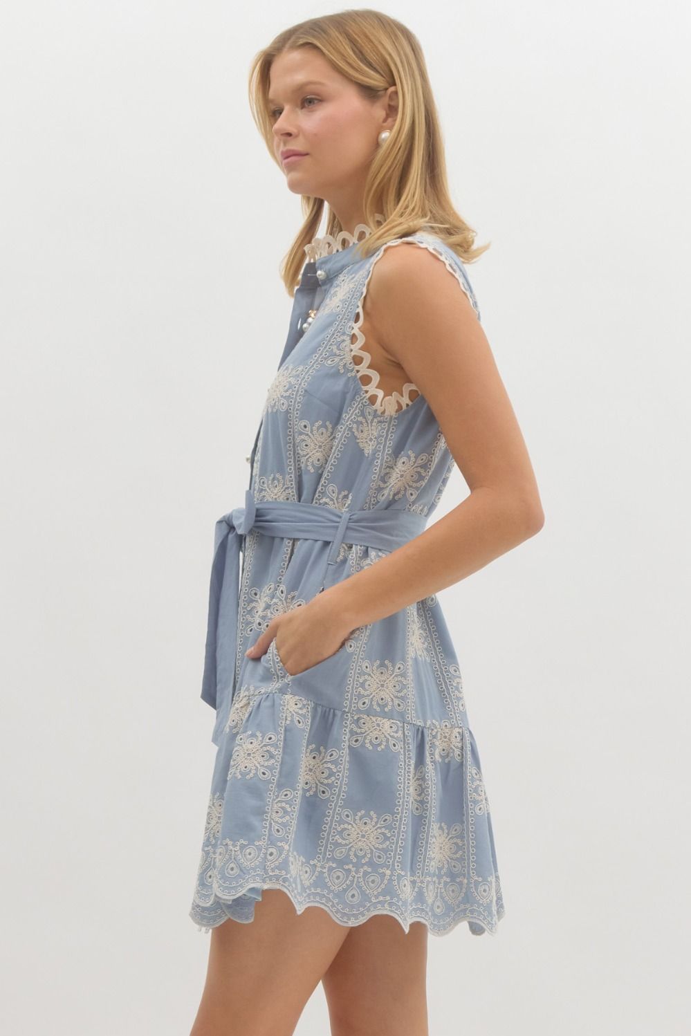 Pearl Bow Collar Dress