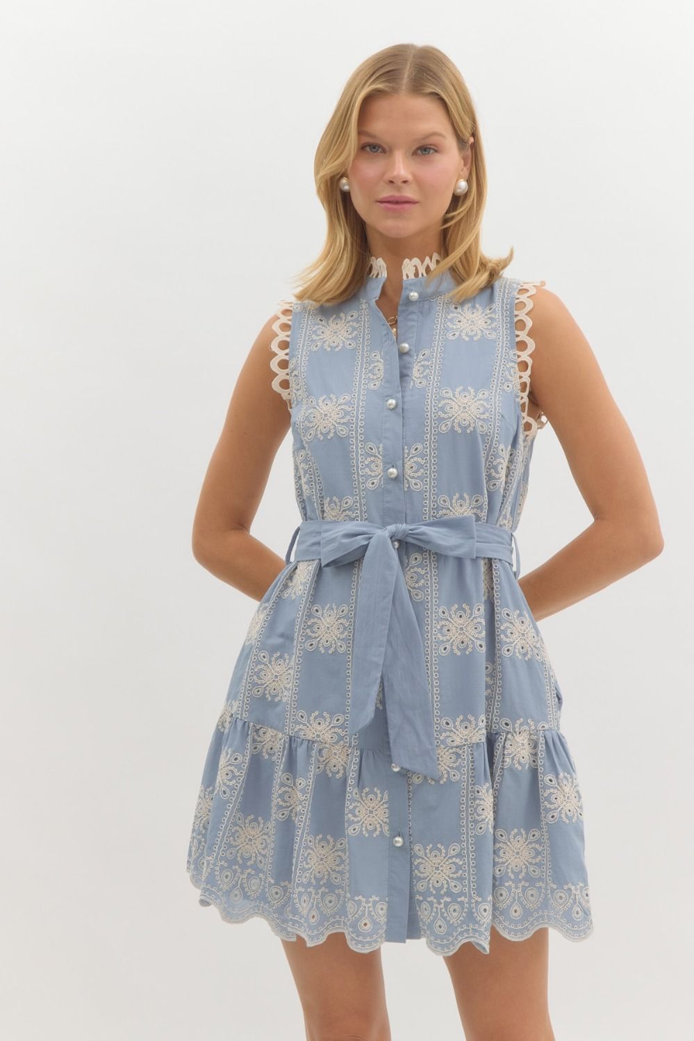Pearl Bow Collar Dress