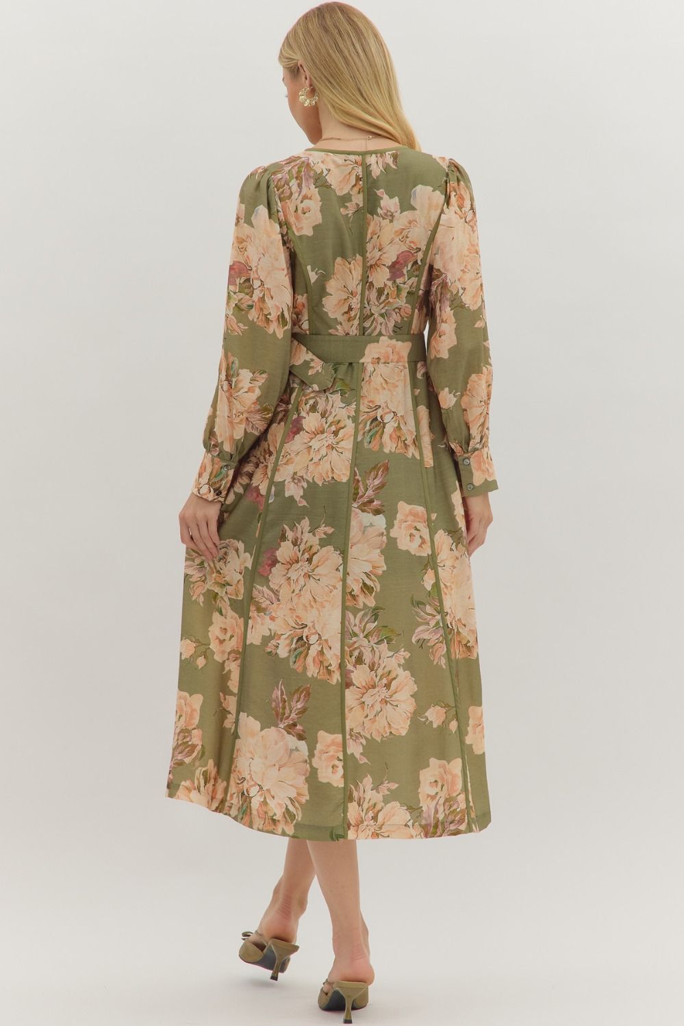 Olive Branch Long Sleeve Dress