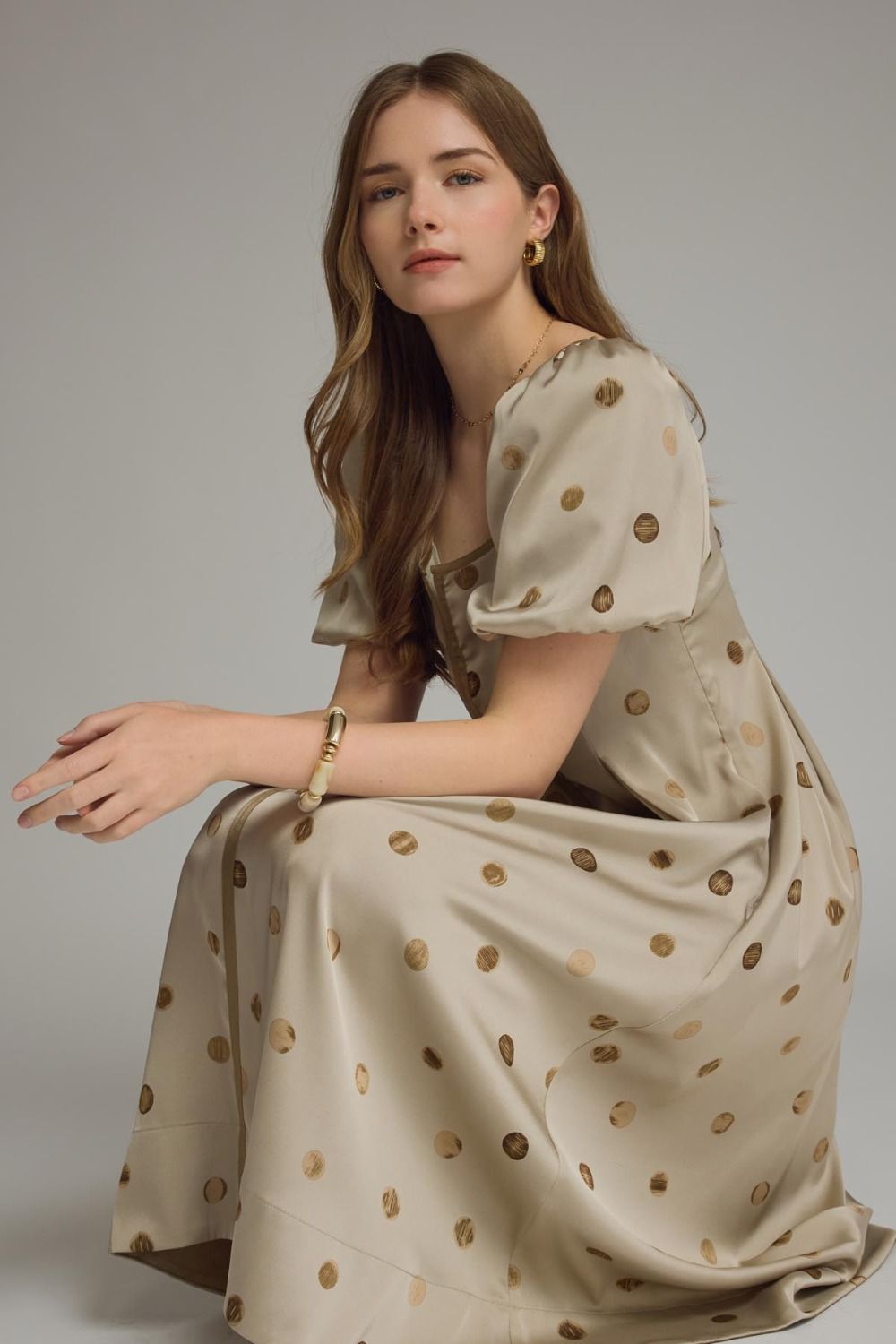 Vintage Polka Dot Midi Dress