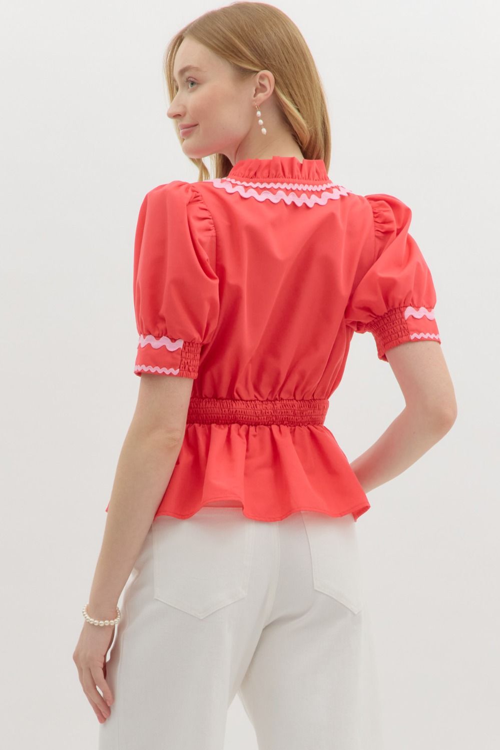 Red Rays Short Sleeve Top