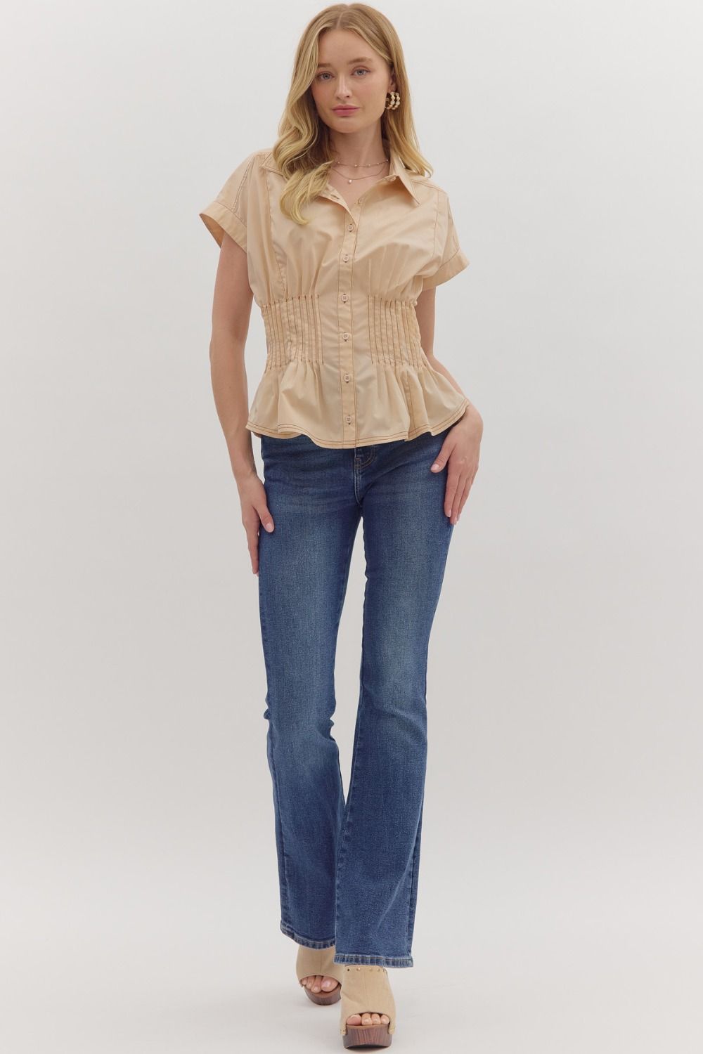 Tan Dreams Short Sleeve Top