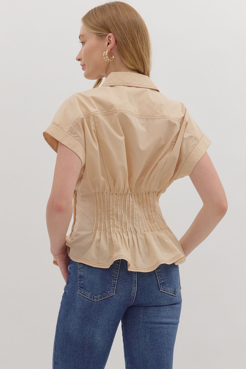 Tan Dreams Short Sleeve Top