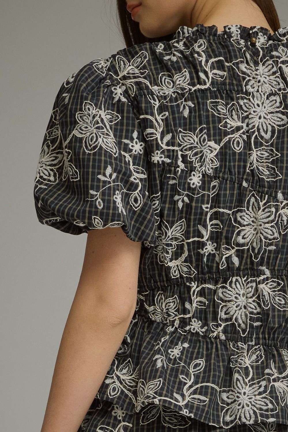 Midnight Bloom Peplum Top