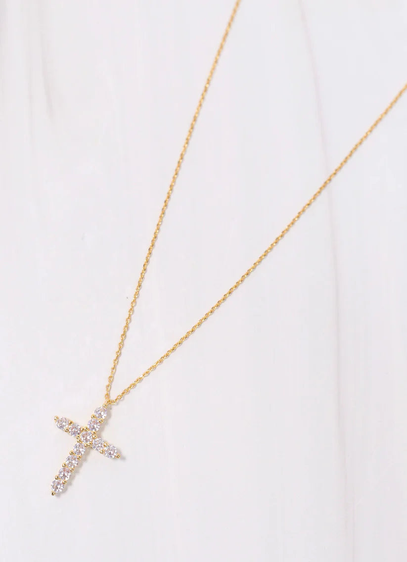 Caroline Hill Valencourt CZ Cross Necklace