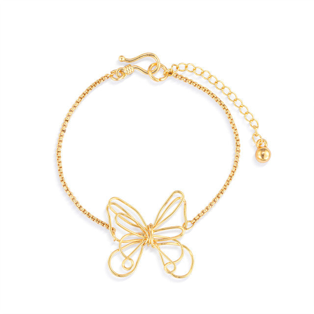 Demdaco Butterfly Open Charm Gold Bracelet 6.5in