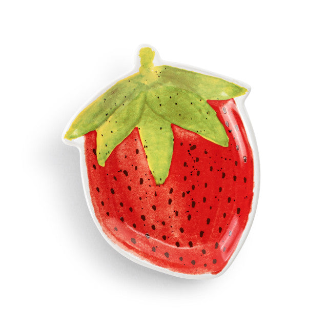 Demdaco Strawberry Shaped Ceramic Plate - 5in