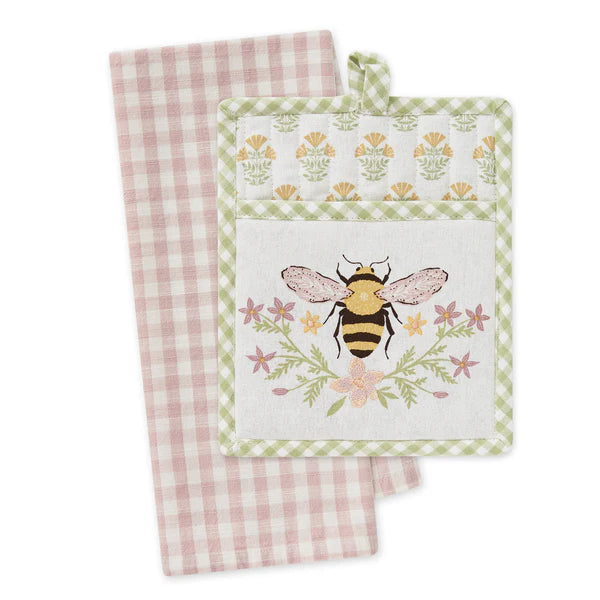 The Porch Design Imports Honeybee Potholder Set