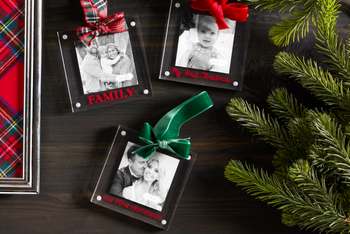 Mudpie Family Acrylic Christmas Picture Ornament