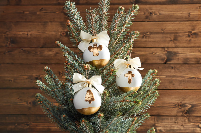 MudPie Angel Gold Painted Ball Ornament
