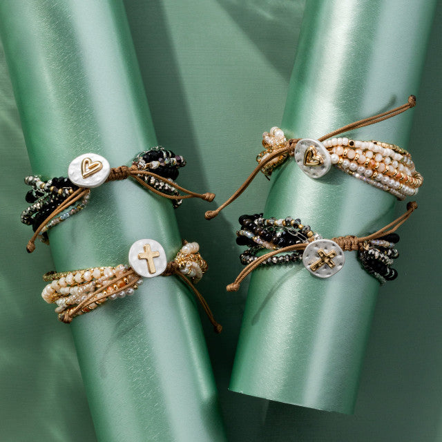 Demdaco Beaded Prayer Bracelet - Champagne