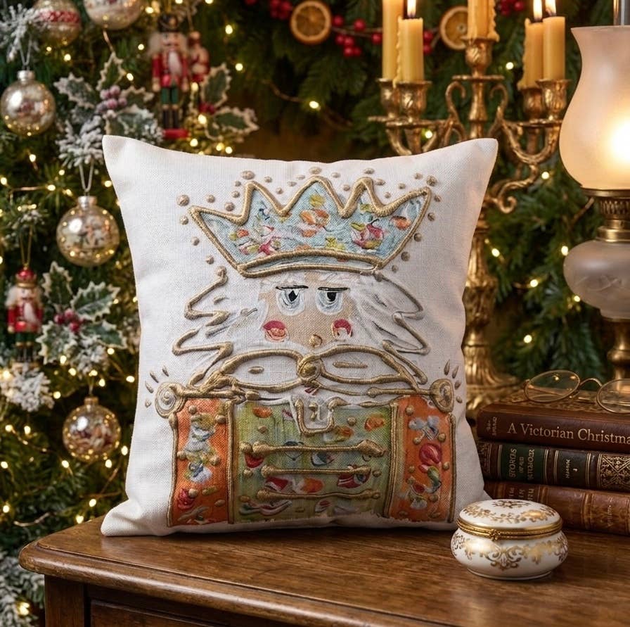 The Porch Teal Nutcracker Pillow