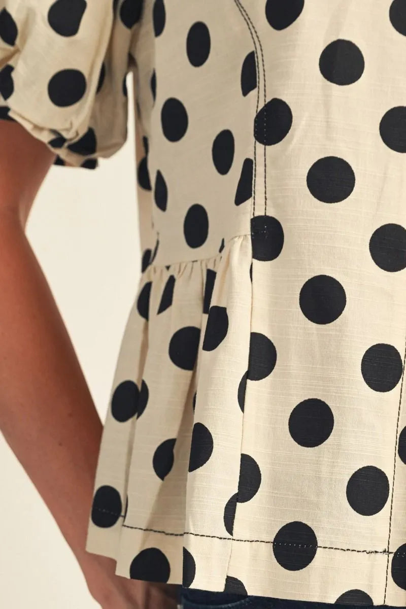 Dannah Dots B&W Top