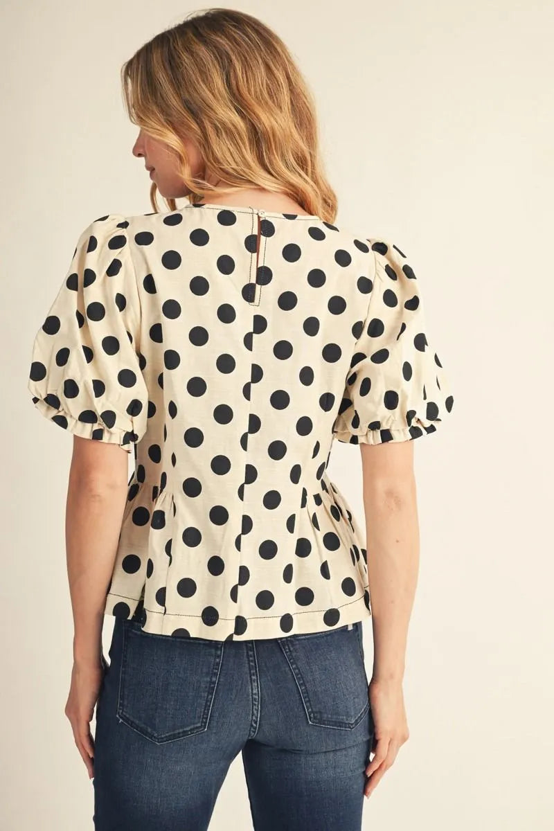 Dannah Dots B&W Top