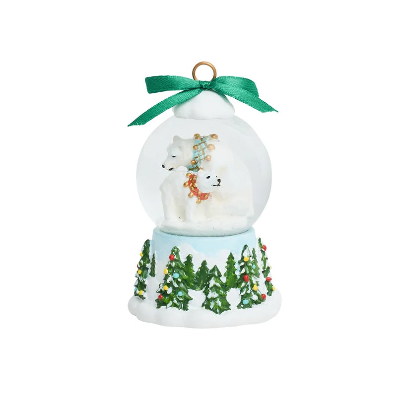 North Pole Polar Bear Snow Globe Place Card Holder