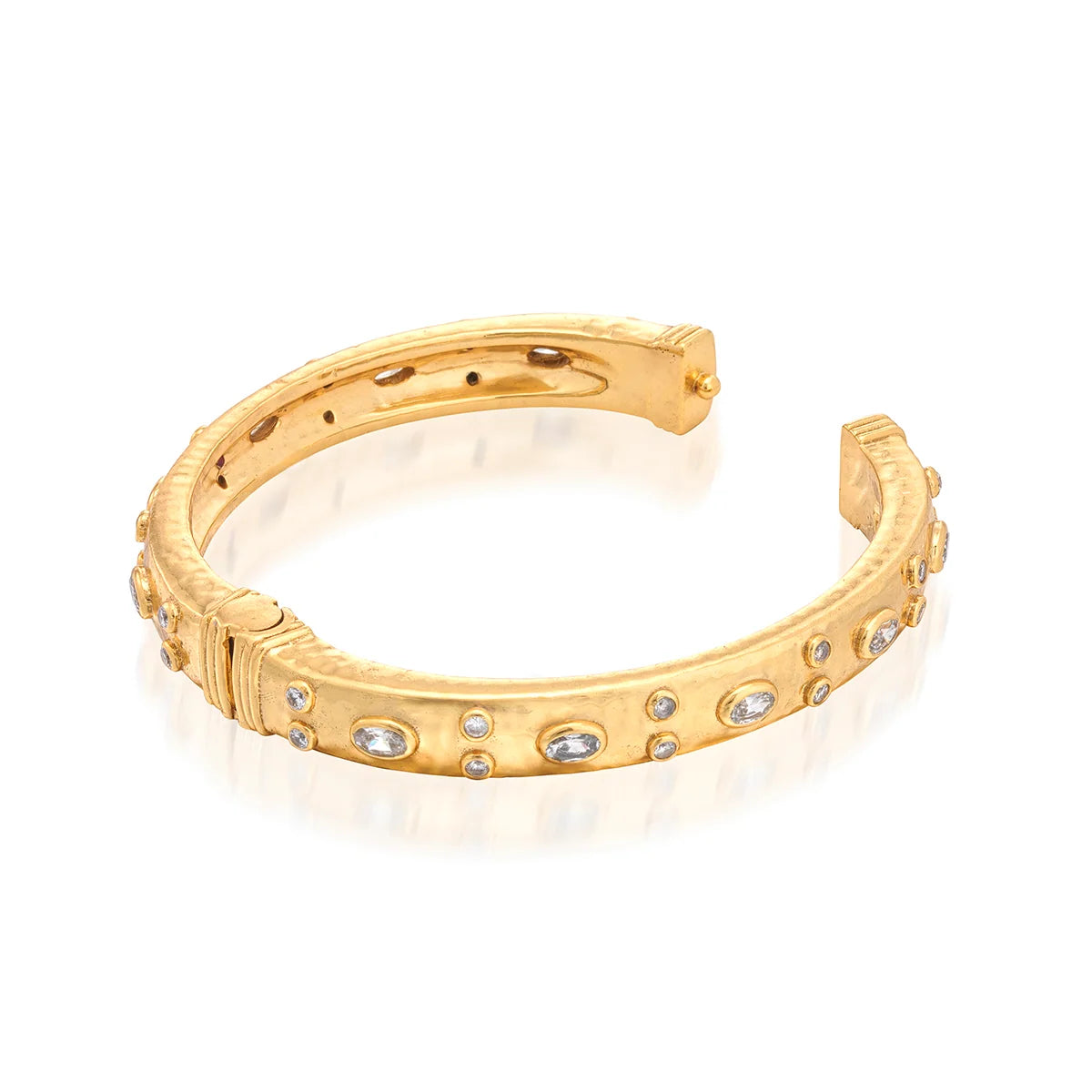 Capucine De Wulf Maharani Hinged Bangle - Clear Cubic Zirconia