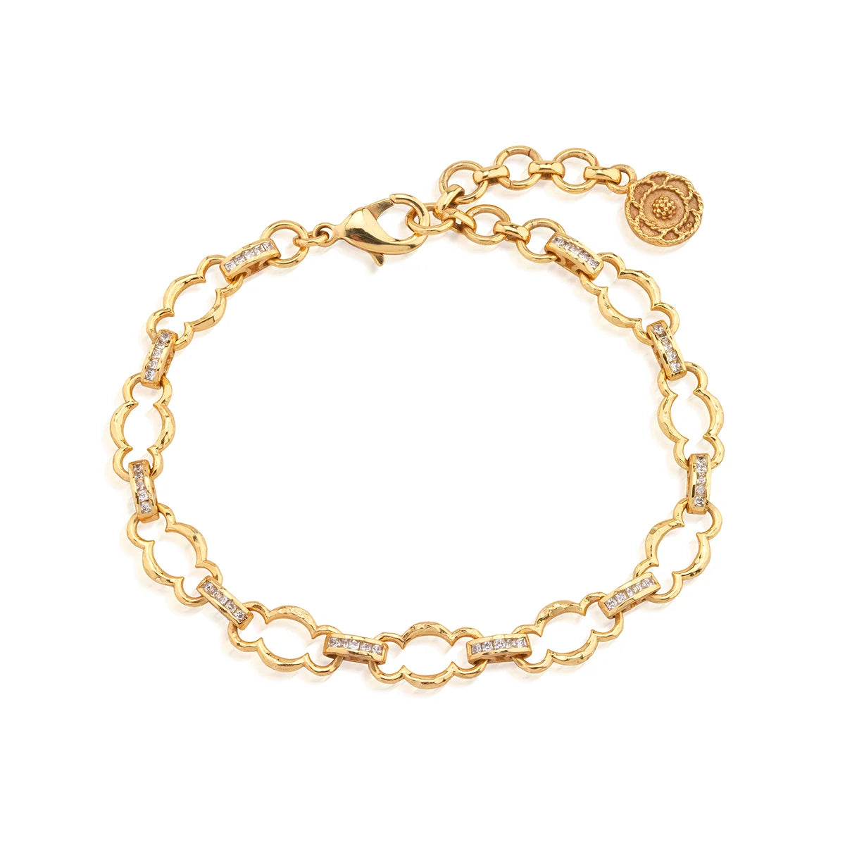 Capuine De Wulf Maharani Petite Chain Bracelet, 7"+2" - Clear Cubic Zirconia