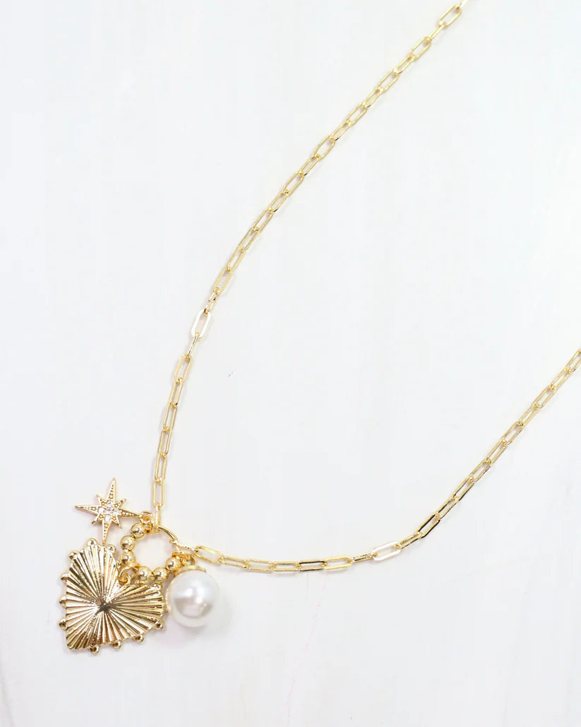 Caroline Hill Sangrail Heart Charm Necklace