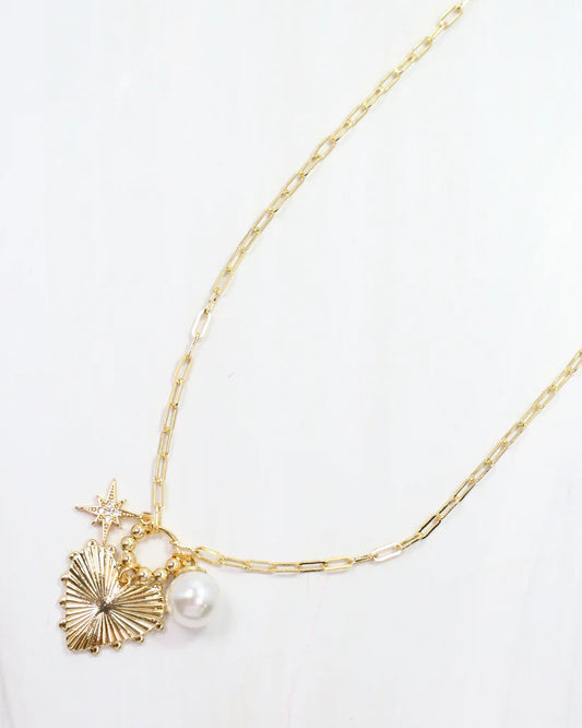 Caroline Hill Sangrail Heart Charm Necklace