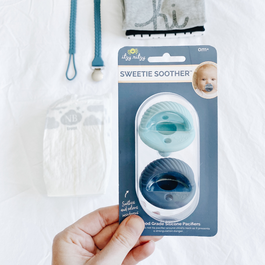 The Porch Sweetie Soother™ Pacifier Sets (2-pack): Robin's Egg Blue + Navy Cables