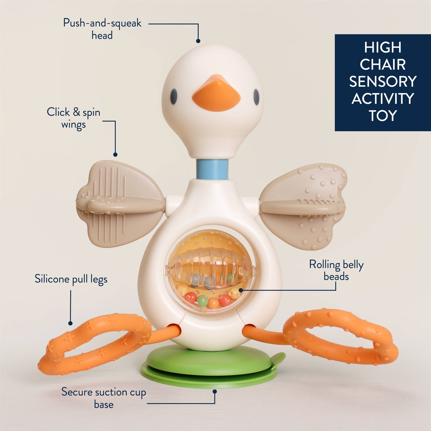 *The Porch NEW* Itzy Twist & Bop™ - High Chair Sensory Toy Goose