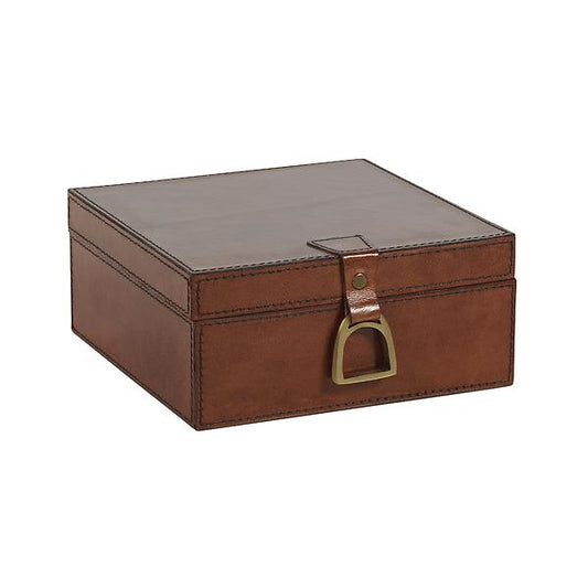 Zodax Brown Leather Decorative Box