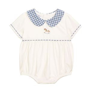 The Porch Mud Pie Rocking Horse Gingham Trim Bubble