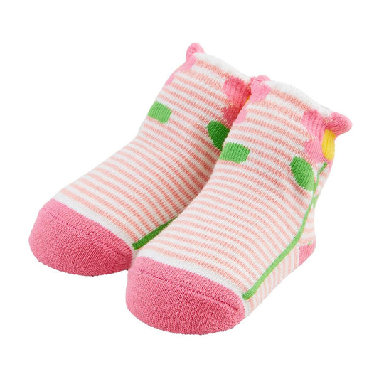 The Porch Mud Pie Striped Flower Socks