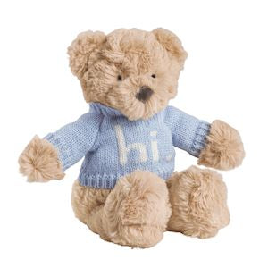 The Porch Mud Pie Blue Hi Baby Bear Plush