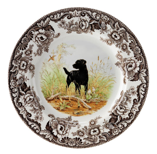 Spode Woodland Salad Plate 8 Inch, Black Labrador Retriever