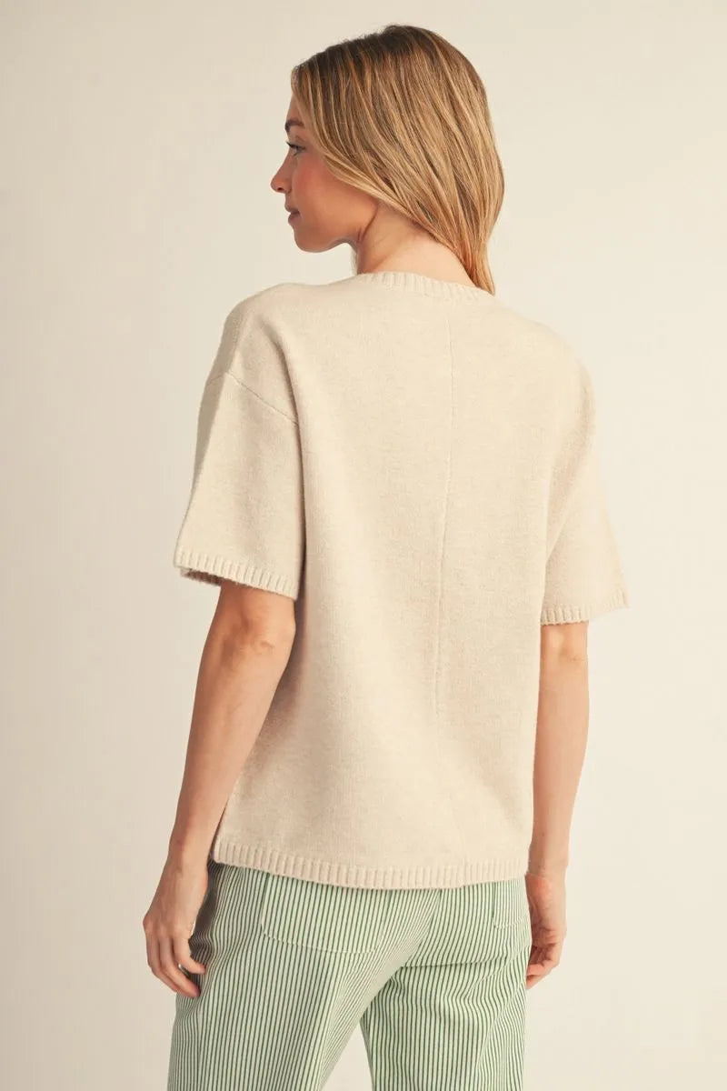 Oats & Honey Short Sleeve Sweater Top