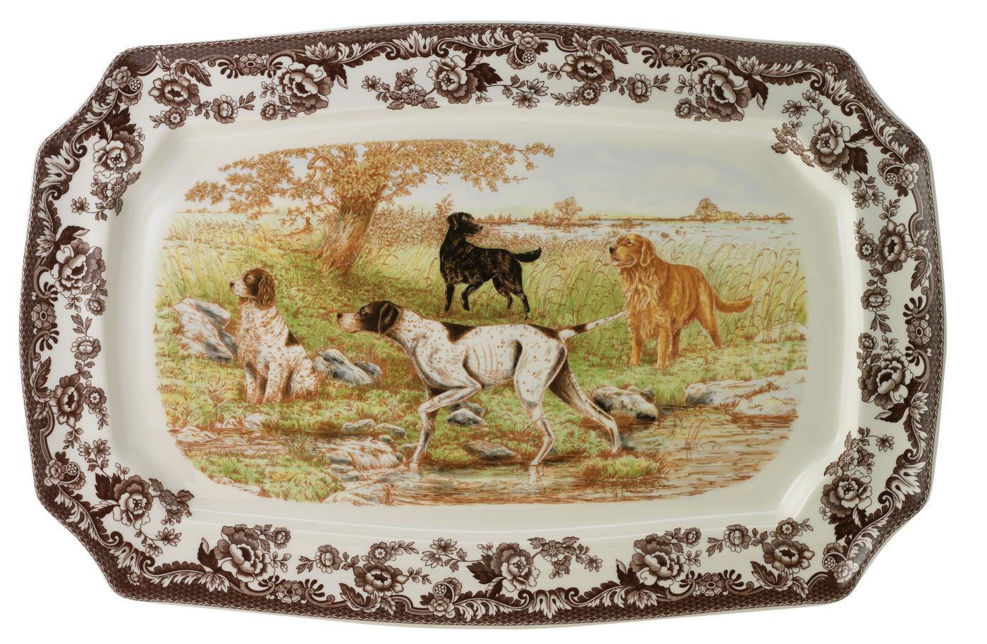 Spode Woodland Dog Rectangular Platter