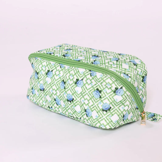 Top It Off Printed Glam Bag: Hydrangea Bamboo