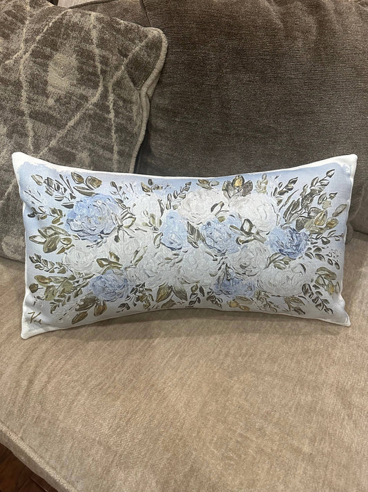 The Porch GA Blue & White Hydrangeas Lumbar 