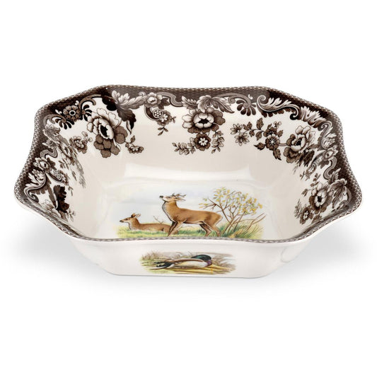 Spode Woodland Square Serving Bowl 9.5 Inch, Deer