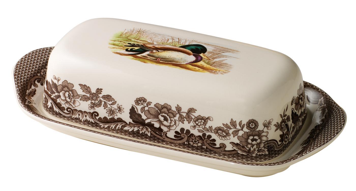 Spode Woodland Covered Butter Dish, Mallard