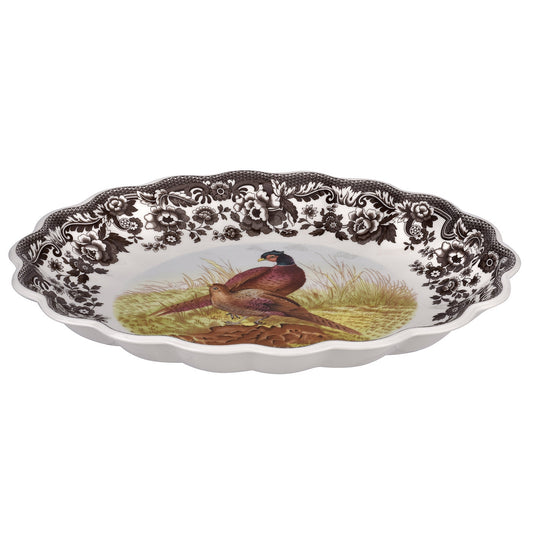 Spode Woodland Oval Fluted Dish 14.5in, Pheasant