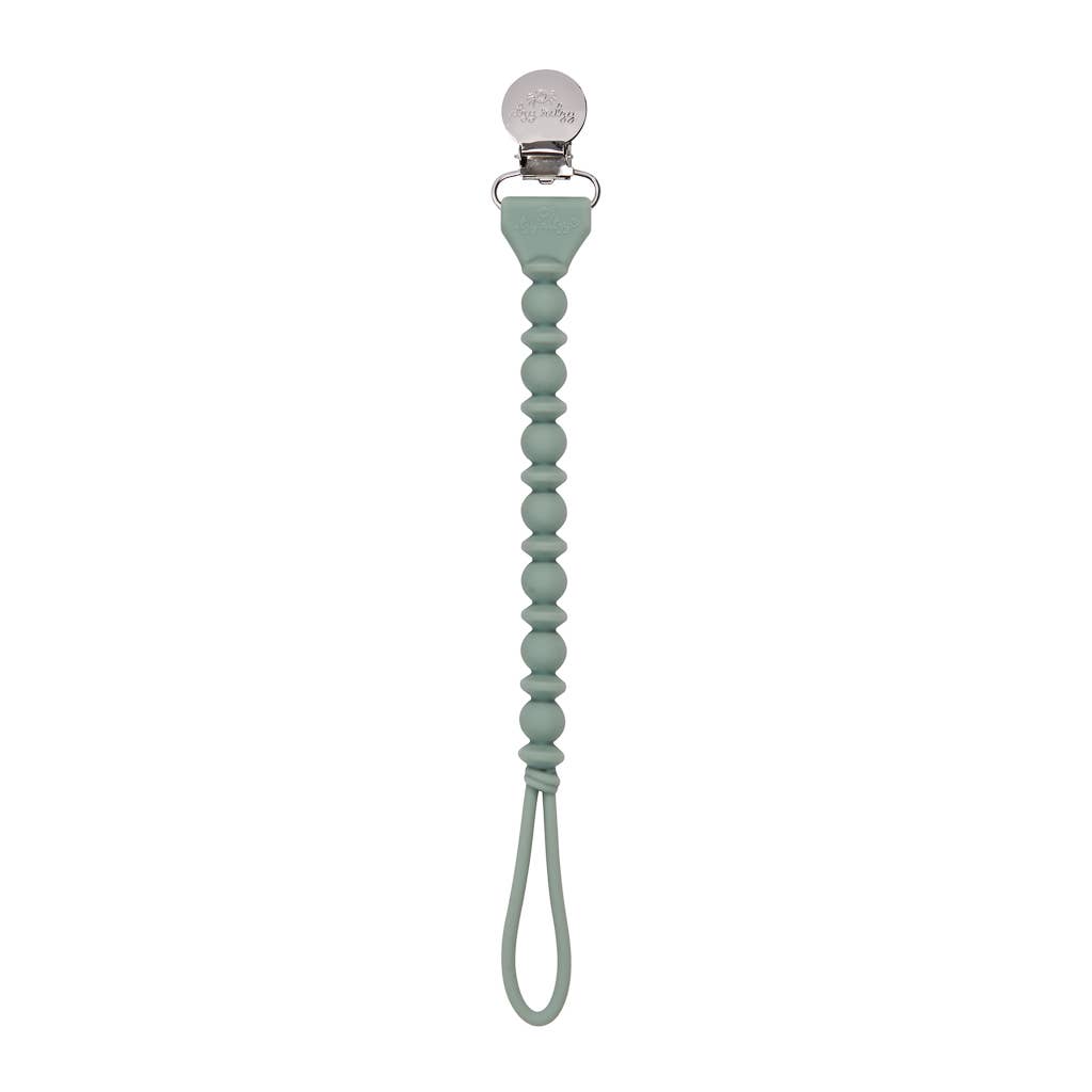 The Porch Sweetie Strap™ Silicone One-Piece Pacifier Clips: Blue Beaded