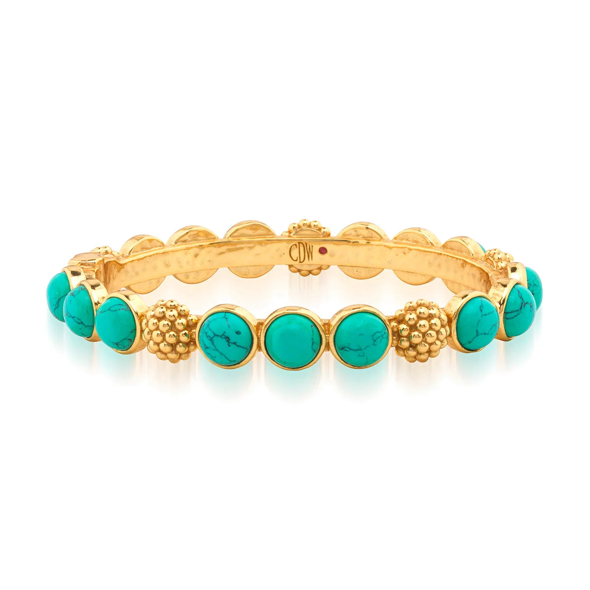 Capucine De Wulf Gem Hinged Bangle - Turquoise