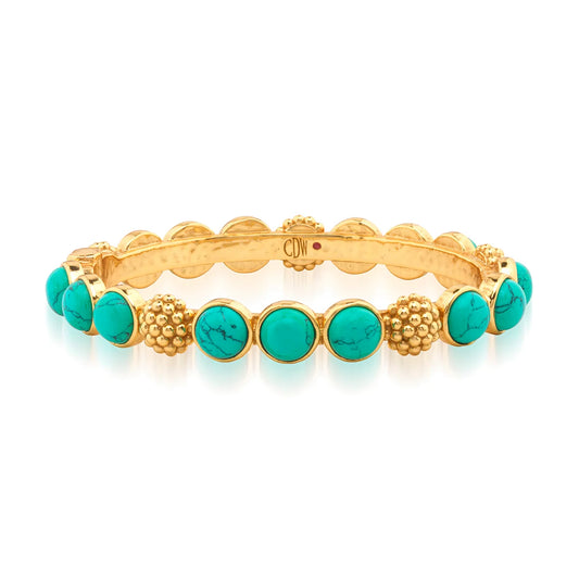 Capucine De Wulf Gem Hinged Bangle - Turquoise
