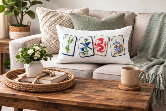 The Porch Mahjong Lumbar Pillow