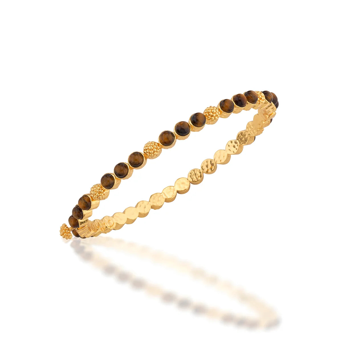 Capucine De Wulf Gem Petite Hinged Bangle - Tiger's Eye